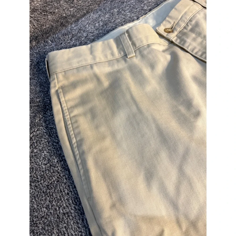 LL Bean Double L Natural Fit Chinos Mens 36x29 Khaki Tan 100% Cotton Pants